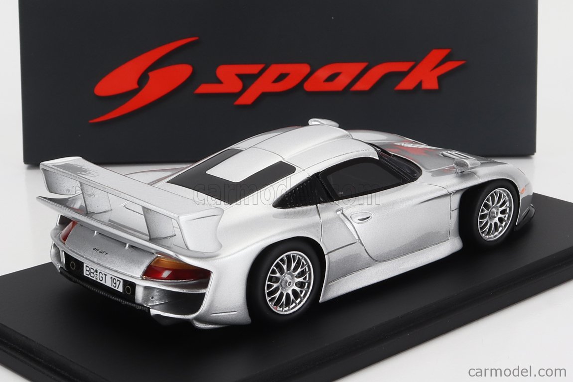 SPARK-MODEL S5994 Masstab: 1/43 | PORSCHE 911 GT1 VERSION 1997 SILVER