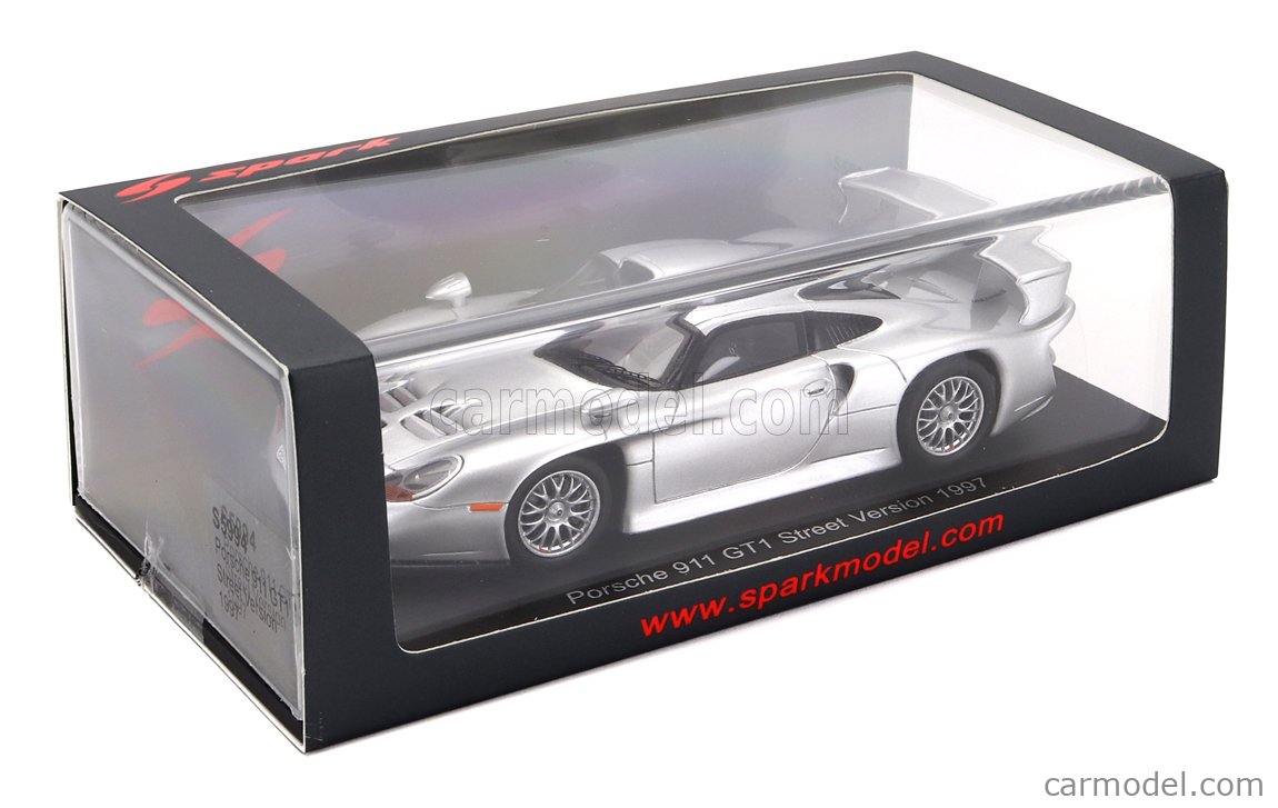 SPARK-MODEL S5994 Masstab: 1/43 | PORSCHE 911 GT1 VERSION 1997 SILVER
