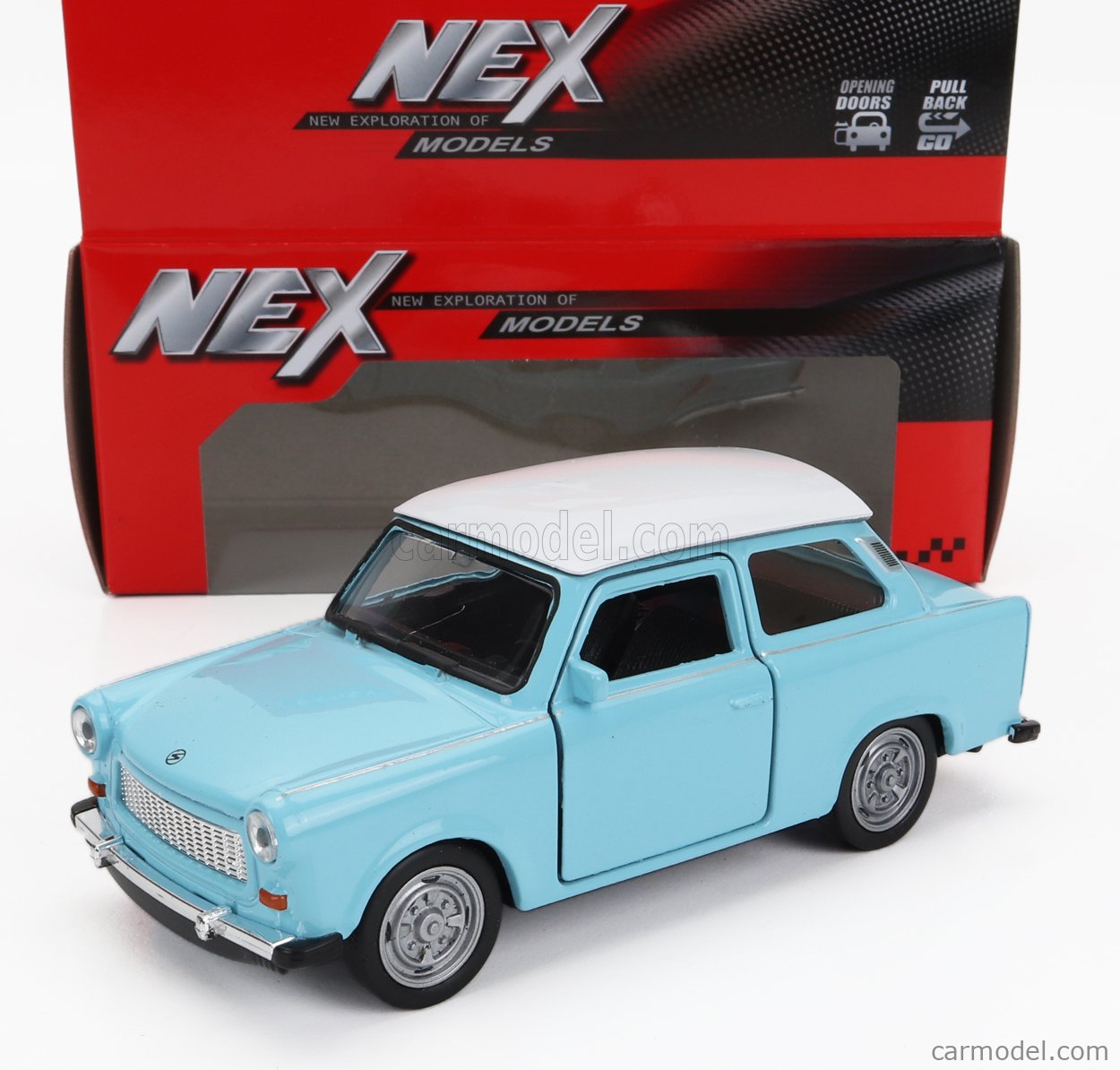 WELLY WE43654SB-49720 Scale 1/34 | TRABANT 601 1965 LIGHT BLUE WHITE