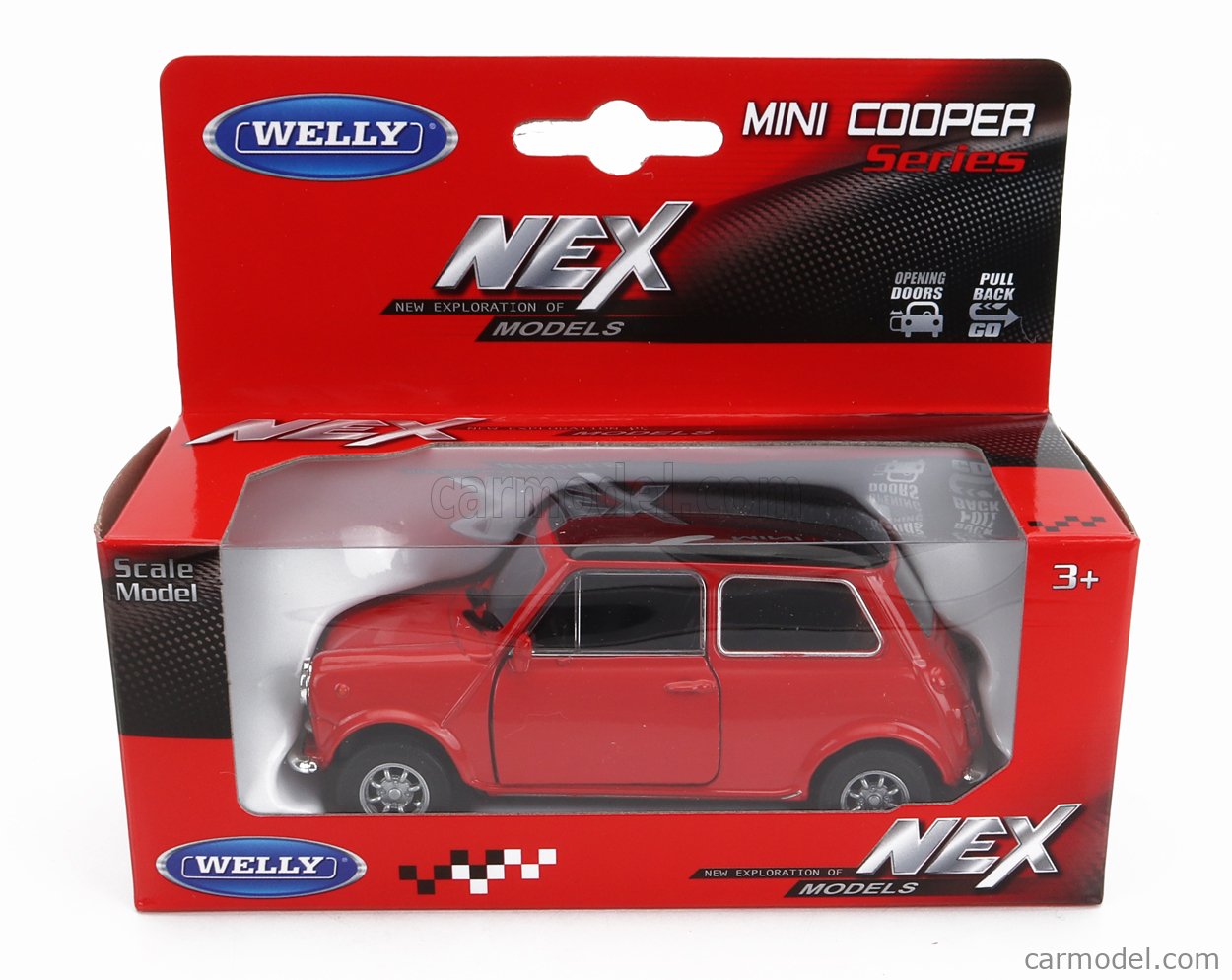 WELLY WE43609WR-49720 Echelle 1/34 | MINI COOPER 1300 1970 RED BLACK