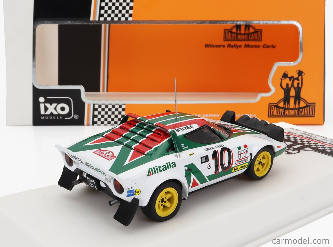 LANCIA - STRATOS HF TEAM ALITALIA (night version) N 10 WINNER RALLY  MONTECARLO 1976 WITH FIGURE SANDRO MUNARI - SILVIO MAIGA