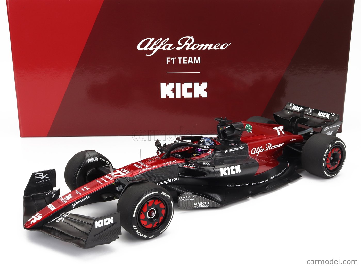 MINICHAMPS 147230177 Scale 1/18  ALFA ROMEO F1 C43 TEAM STAKE N 77  AUSTRALIAN GP 2023 VALTTERI BOTTAS BLACK RED