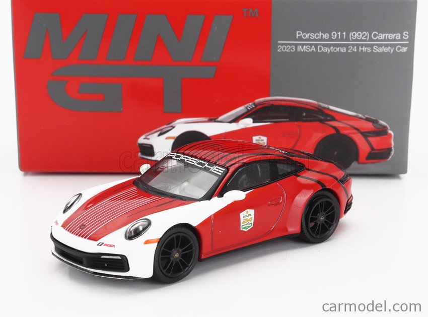 Miniature 1:64 MINI-GT Porsche 911 992 Turbo S Safety Car 24H Daytona 2023 - Modèle MGT00735-L Neuf
