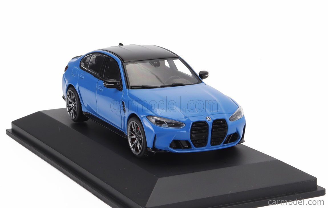 Voiture Miniature BMW G80 M3 Berline Santorini Blue 2023 – Échelle 1:43, Modèle Collection Ultra-Détaillé