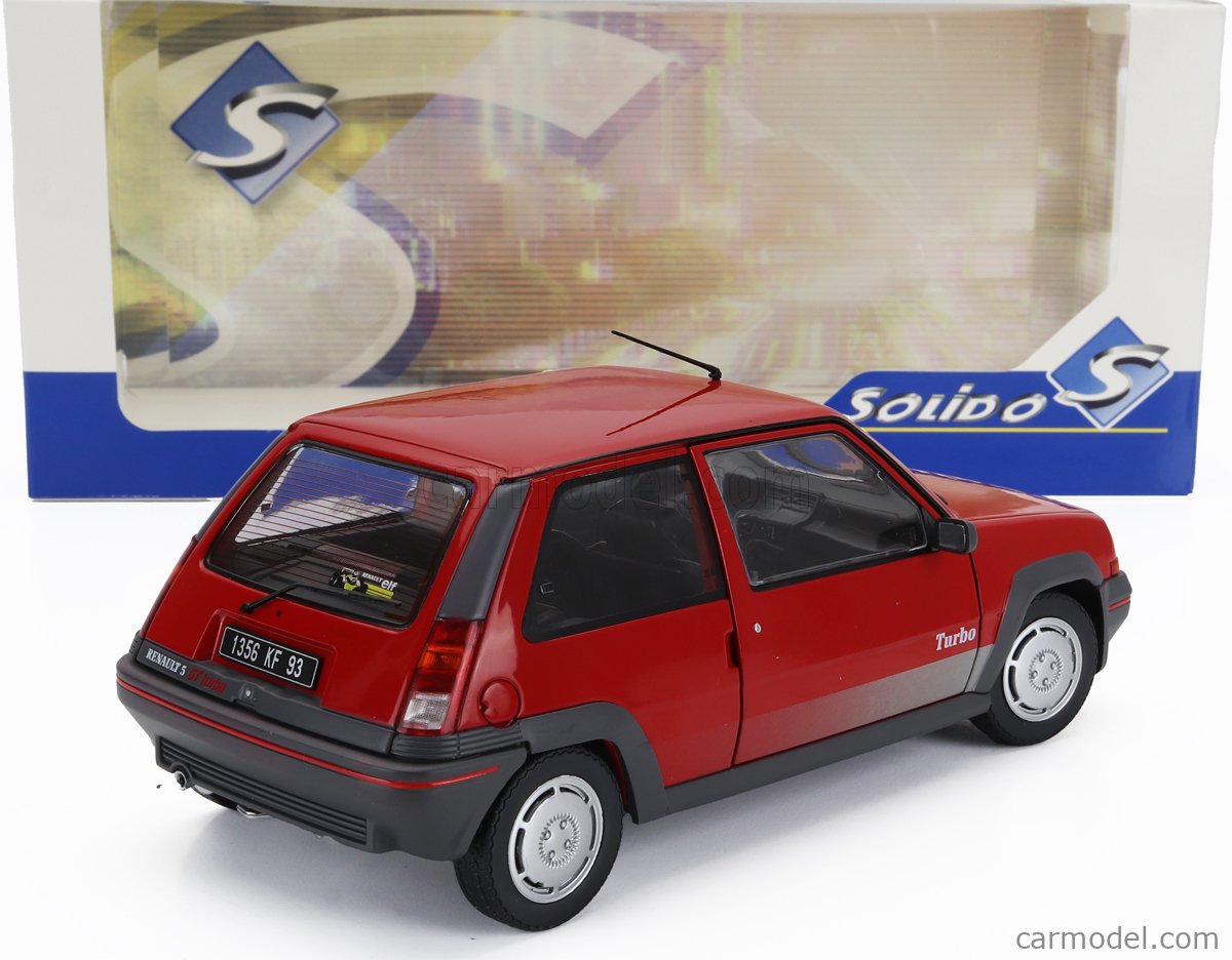 Solido 1/18 Modèle Réduit Renault 5 GT Turbo 1985 Rouge 1/18 - Solido S1810001, Boîte Neuve Renault 5 GT Turbo 1/18