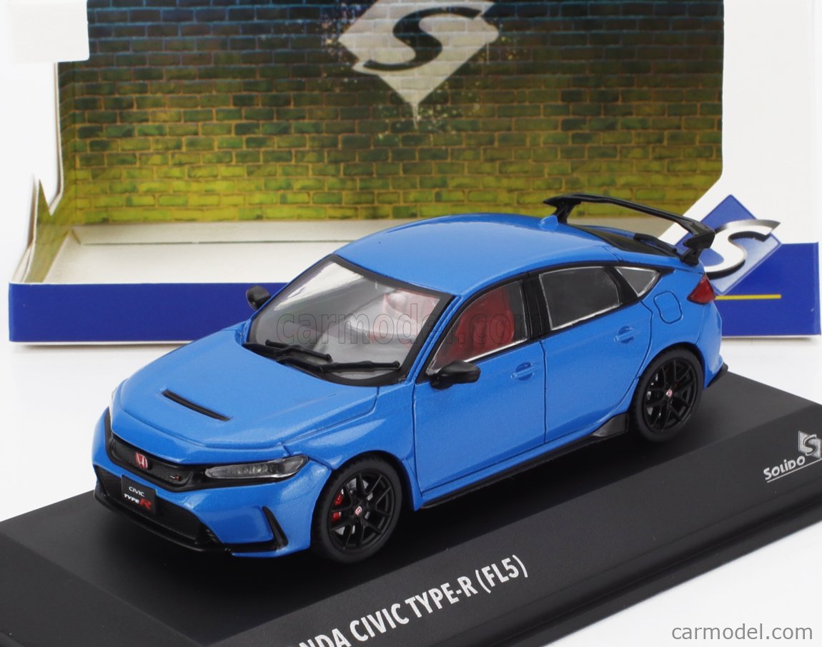 Solido 1/43 Honda Civic Type-R FL5 – Bleu Racing 2022 – Modèle Miniature Diecast