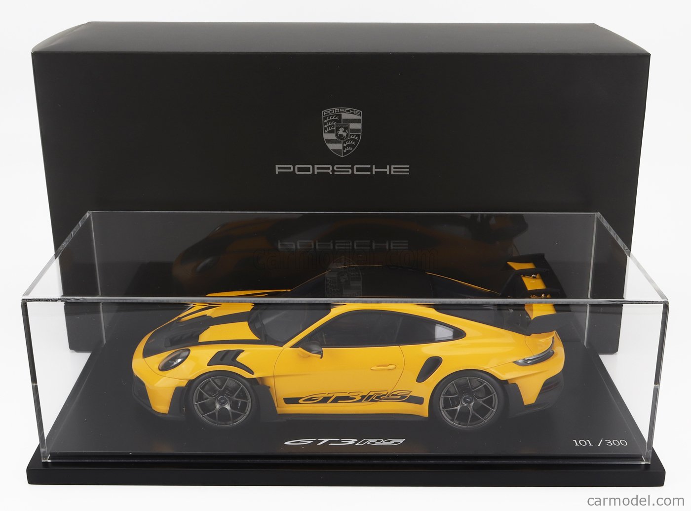 SPARK-MODEL WAP0211540P005 Scale 1/18  PORSCHE 911 992 GT3 RS COUPE 2022 -  CON VETRINA - WITH SHOWCASE YELLOW BLACK