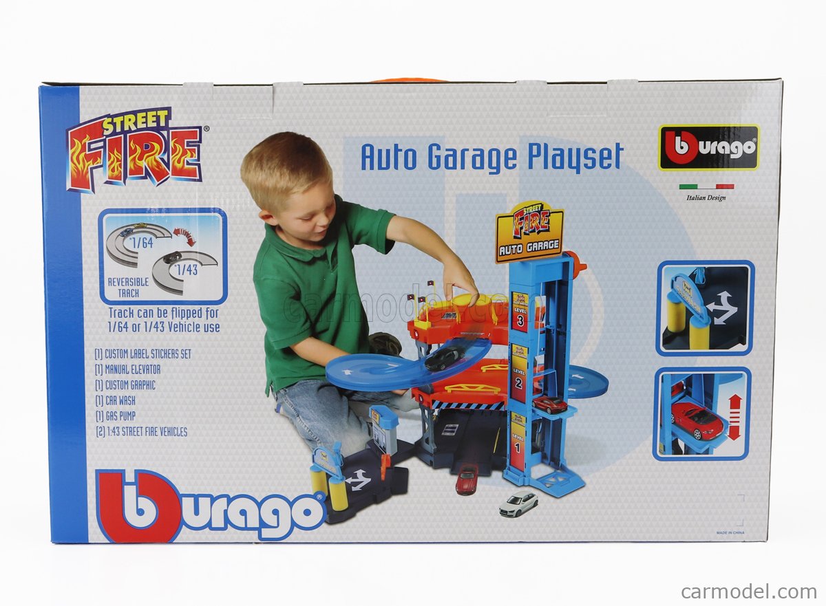 BURAGO 18 30361 Scale 1 43 ACCESSORIES DIORAMA PARKING PLAYSET GARAGE WITH 2X CARS VARIOUS