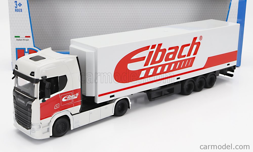 Camion Scania 770S échelle 1:43 Bburago - Modèle Métal Et Plastique, 38,5 Cm, Avec Remorque Eibach