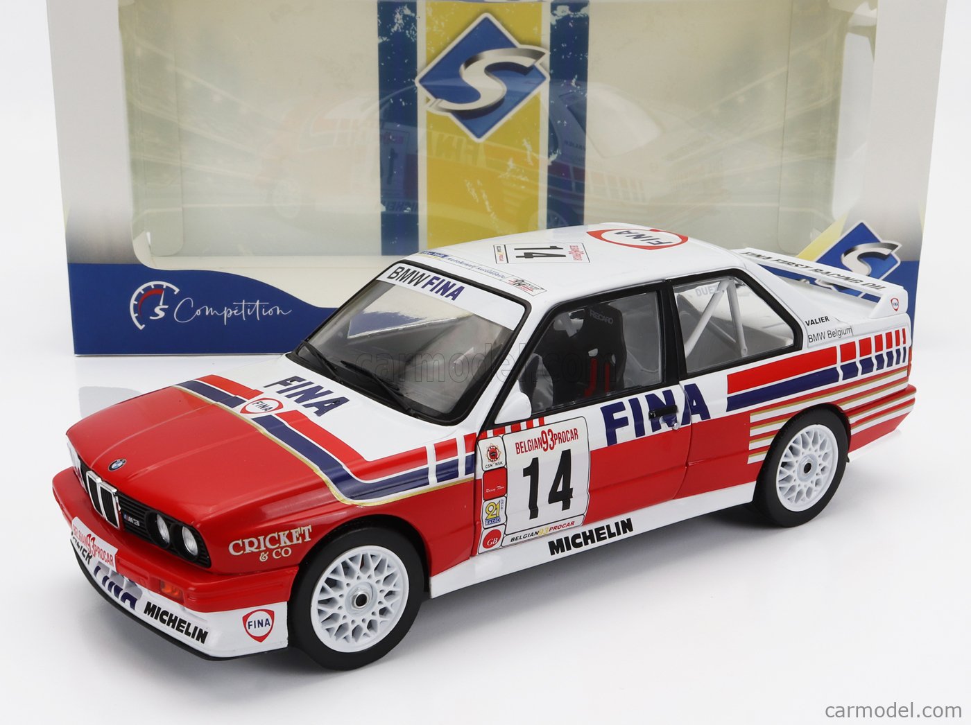 Miniature Solido 1/18 - BMW E30 M3 Belgium Procar 1993 N°14 Duez