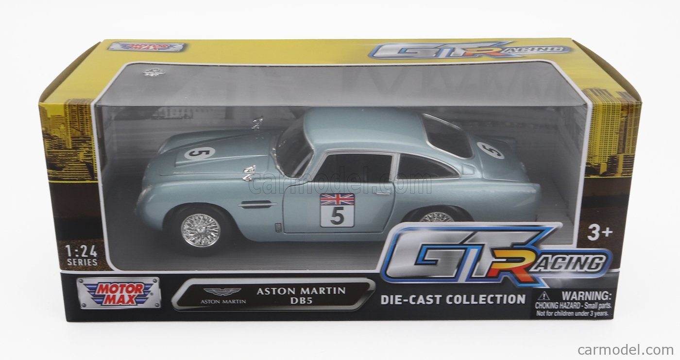 MOTORMAX 73789B Масштаб 1/24 ASTON MARTIN DB5 N 5 RACING 1963 LIGHT BLUE MET