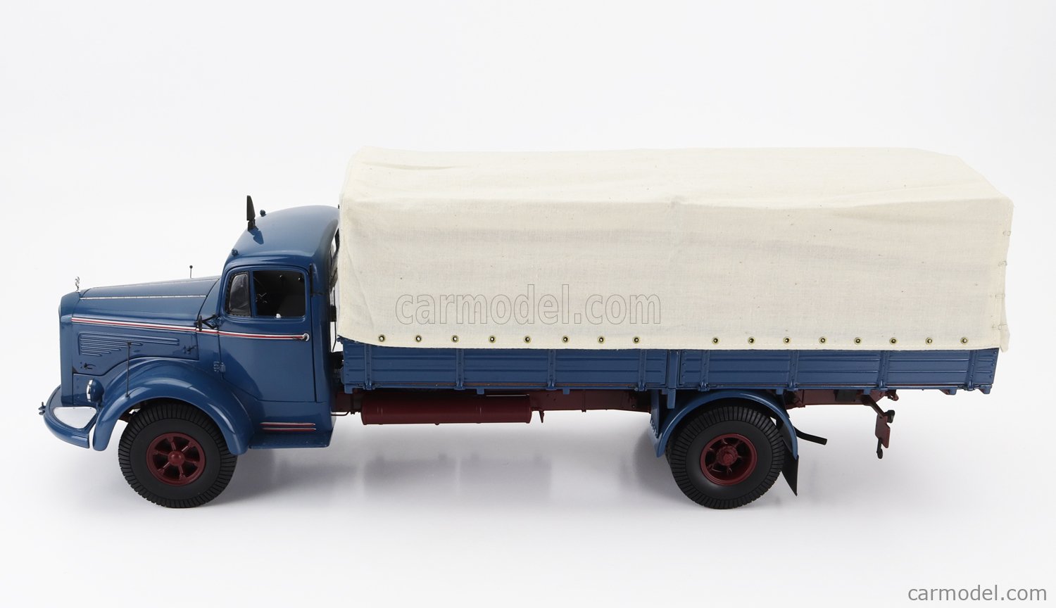 MINICHAMPS 109031020 Scale 1/18 | MERCEDES BENZ L6600 TRUCK CANVAS TELONATO  2-ASSI 1950 - DEFECT PAINT BLUE CREAM BORDEAUX