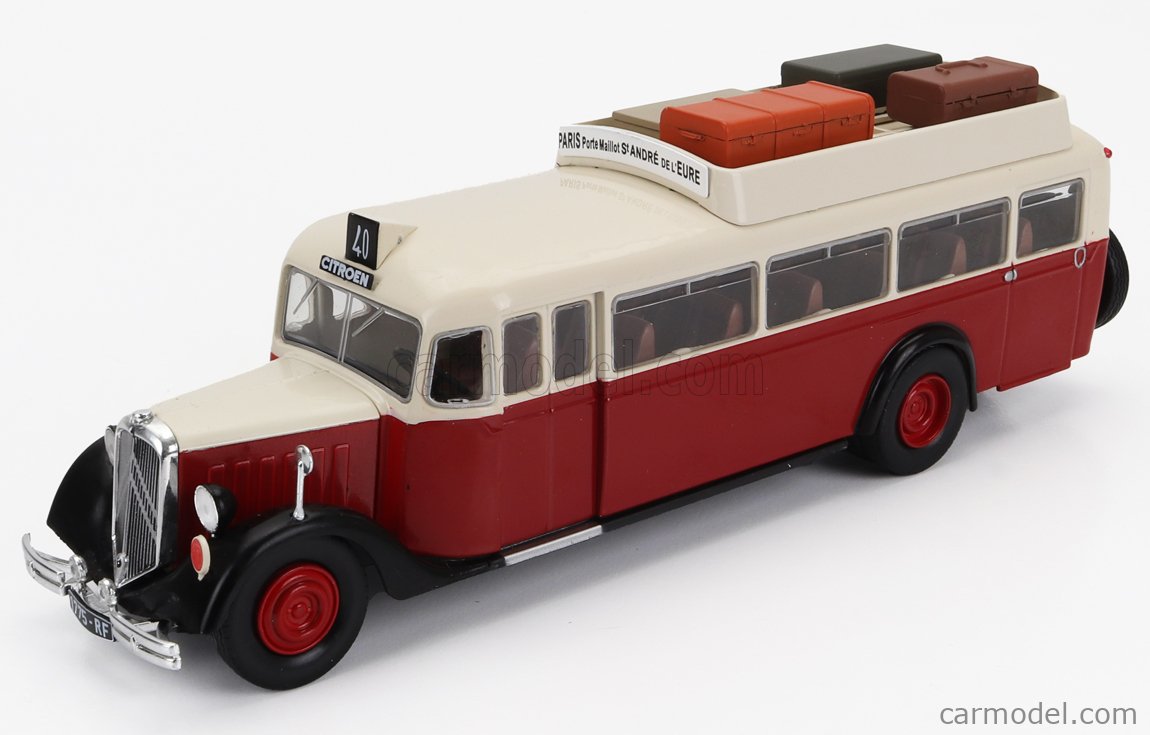 EDICOLA AUTDALMONCOLL112 Масштаб 1/43 | CITROEN T45 AUTOBUS PARIS FRANCE  1939 RED WHITE