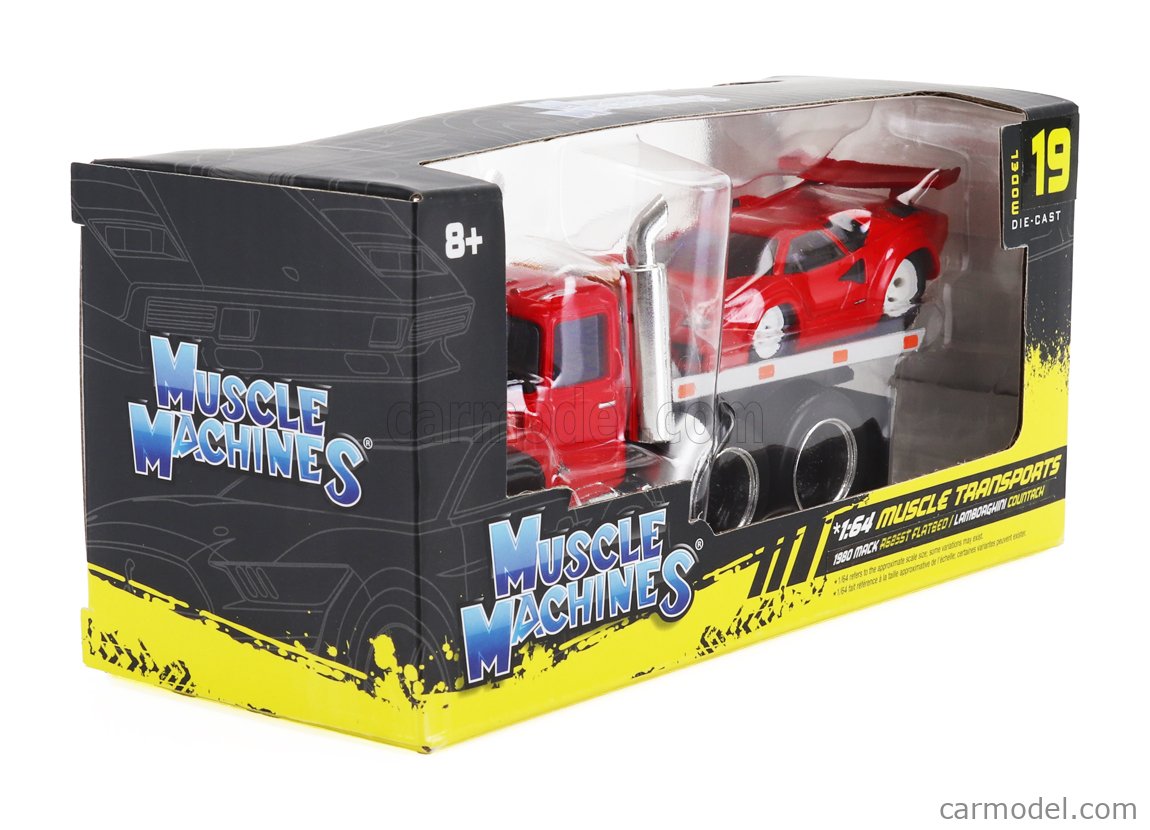 MAISTO 11532-09 Scale 1/64 | MACK R685ST FLATBED TRUCK CAR TRANSPORTER ...