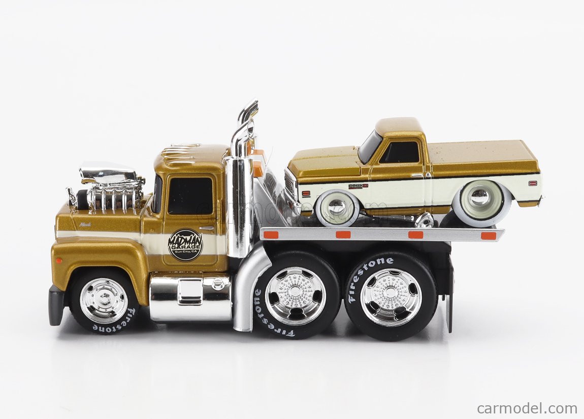MAISTO 11532-06 Scale 1/64 | MACK R685ST FLATBED TRUCK CAR TRANSPORTER ...