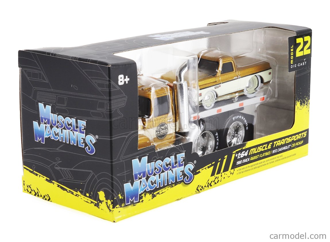 MAISTO 11532-06 Scale 1/64 | MACK R685ST FLATBED TRUCK CAR TRANSPORTER ...