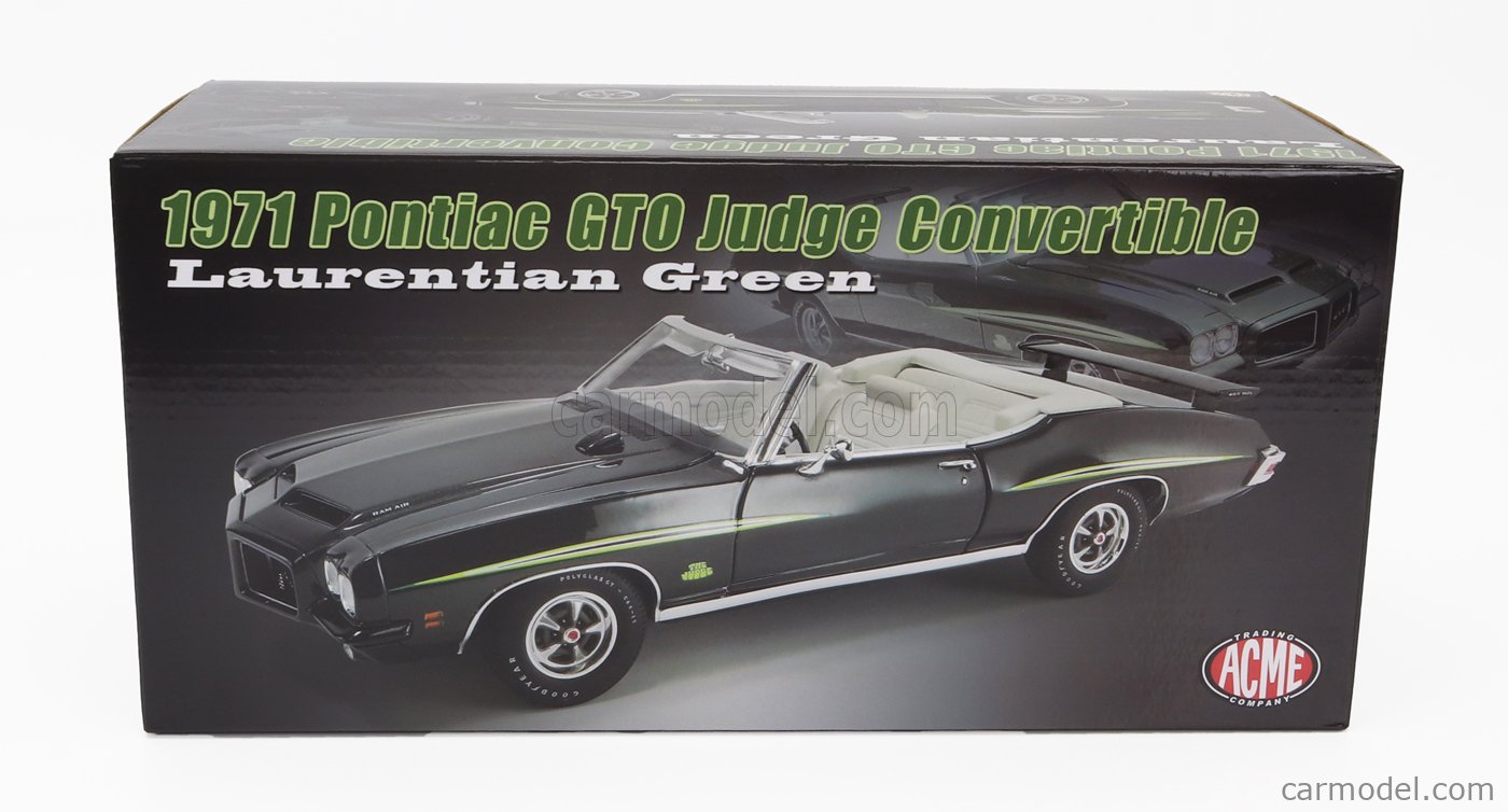 GMP 1:18 Pontiac GTO Judge Convertible year 1970 dark green