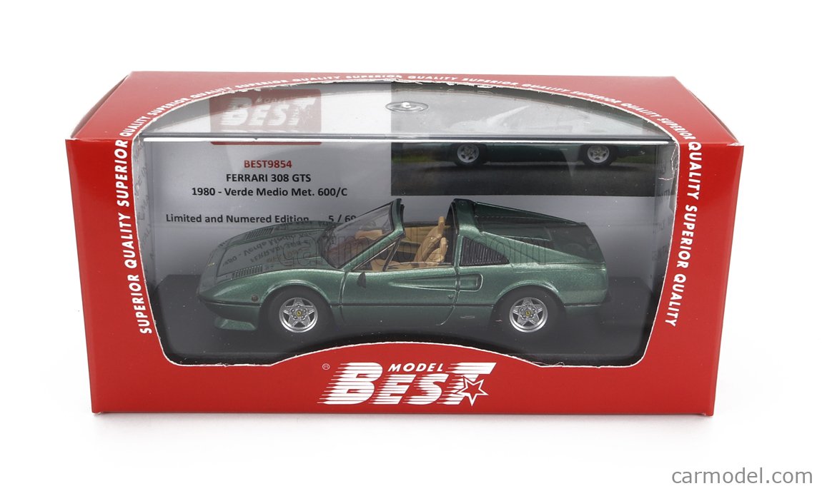 BEST-MODEL 9853 Scale 1/43 | FERRARI 308 GTS 1980 GREEN MET