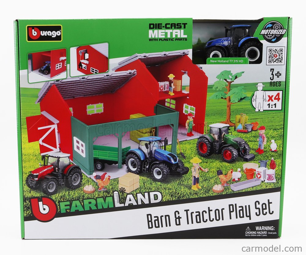 BURAGO 18-31684-BLUE Scale 1/50 | NEW HOLLAND SET FARM BARN & TRACTOR ...