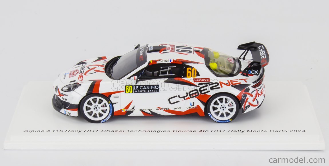 Miniature Spark 1/43 Renault Alpine A110 Rallye Monte-Carlo 2024 – N°59, équipage Royere, S6857