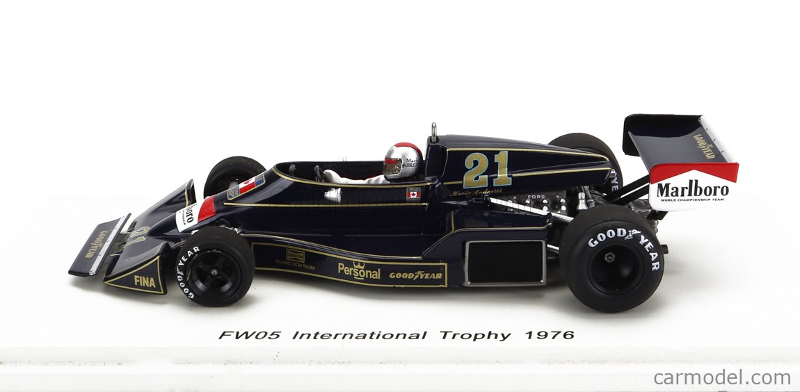 SPARK-MODEL S4044 Scale 1/43 | WILLIAMS FW05 N 21 INTERNATIONAL TROPHY 1976  MARIO ANDRETTI BLACK