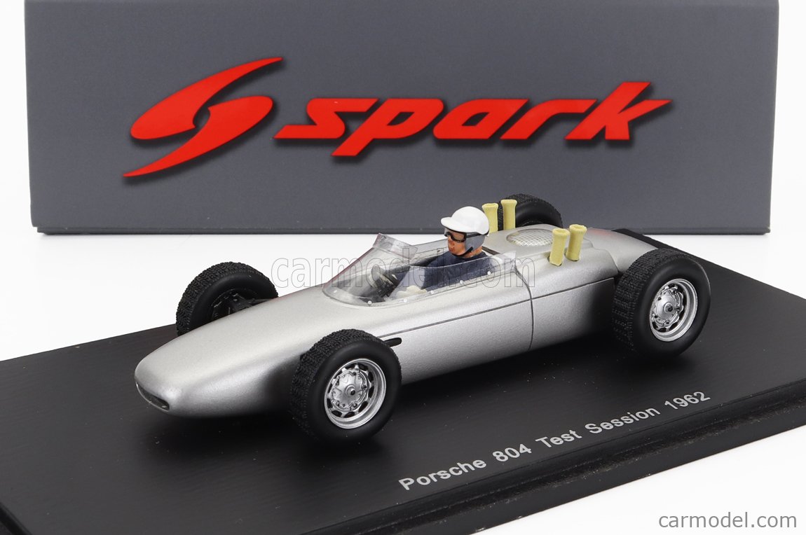 SPARK-MODEL S3460 Scale 1/43  PORSCHE F1  804 N 0 TEST SEASON 1962 JO BONNIER SILVER