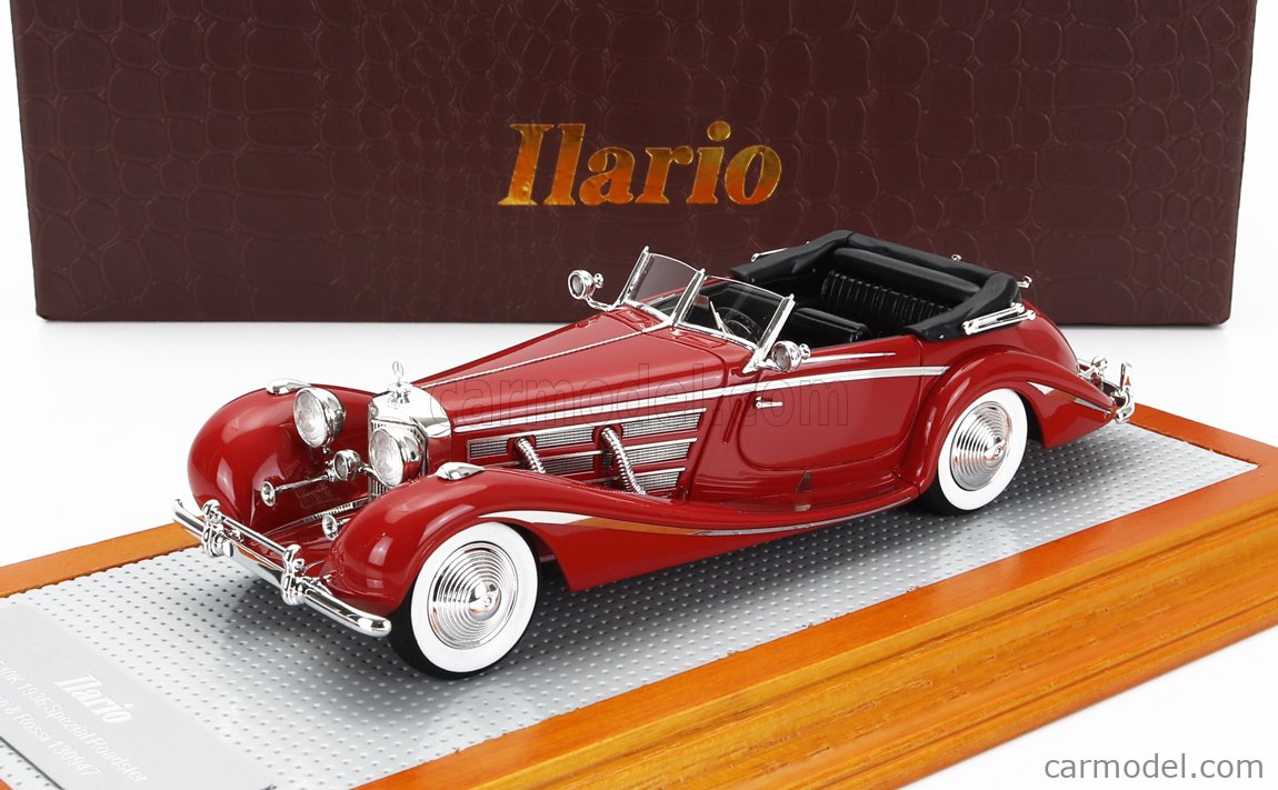 ILARIO-MODEL IL43181 Scale 1/43 | MERCEDES BENZ 540K sn130947 SPEZIAL  ROADSTER ERDMANN & ROSSI CABRIOLET OPEN 1936 RED BLACK