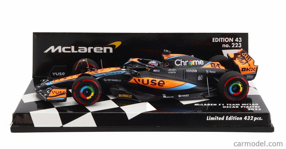 Miniatura Fórmula 1 Mclaren Team MCL60 - 81 Oscar Piastri Ou 4 Lando Norris (2023) 1 43 Bburago I.291917224