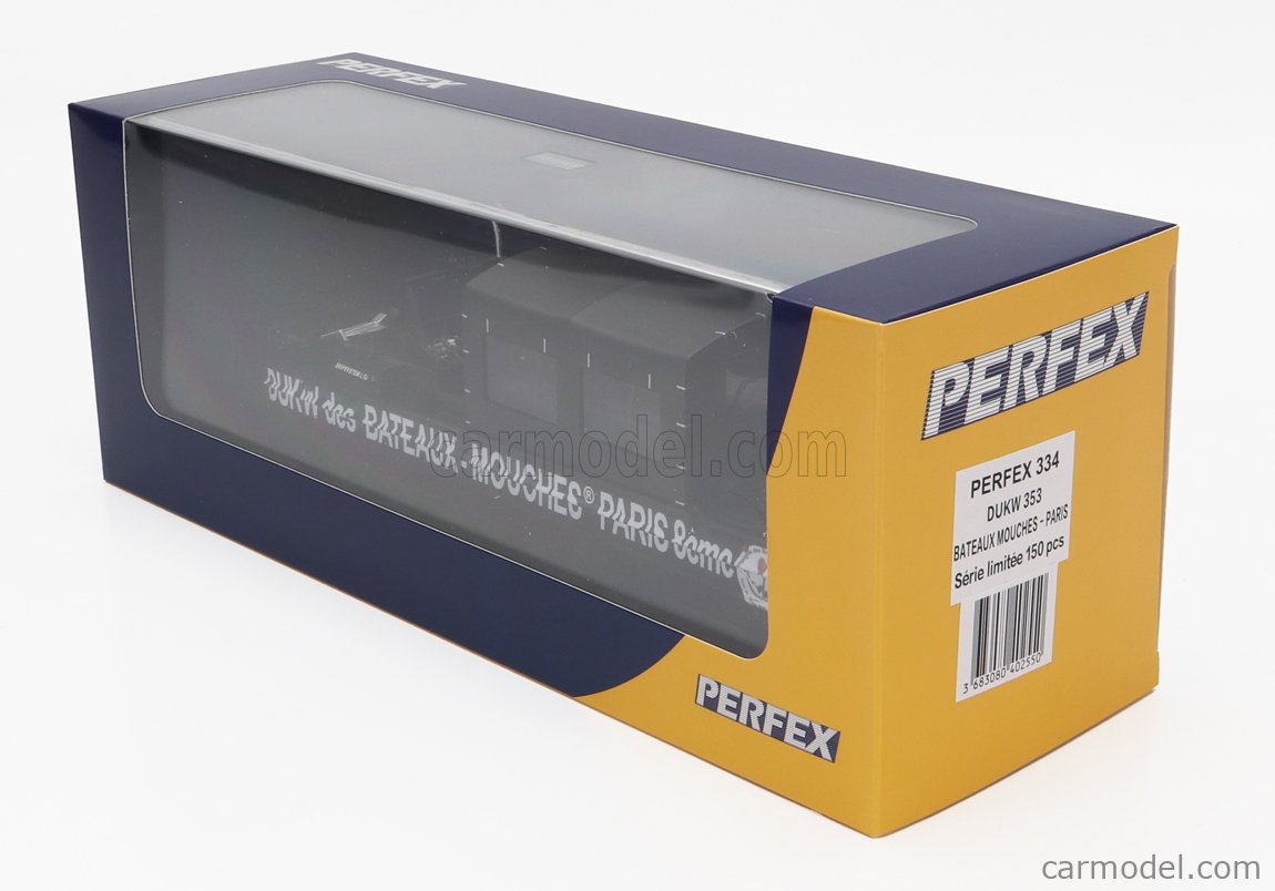 Perfex 334 GMC DUKW 353 – Bateaux Mouches Amphibie Paris, échelle 1/43