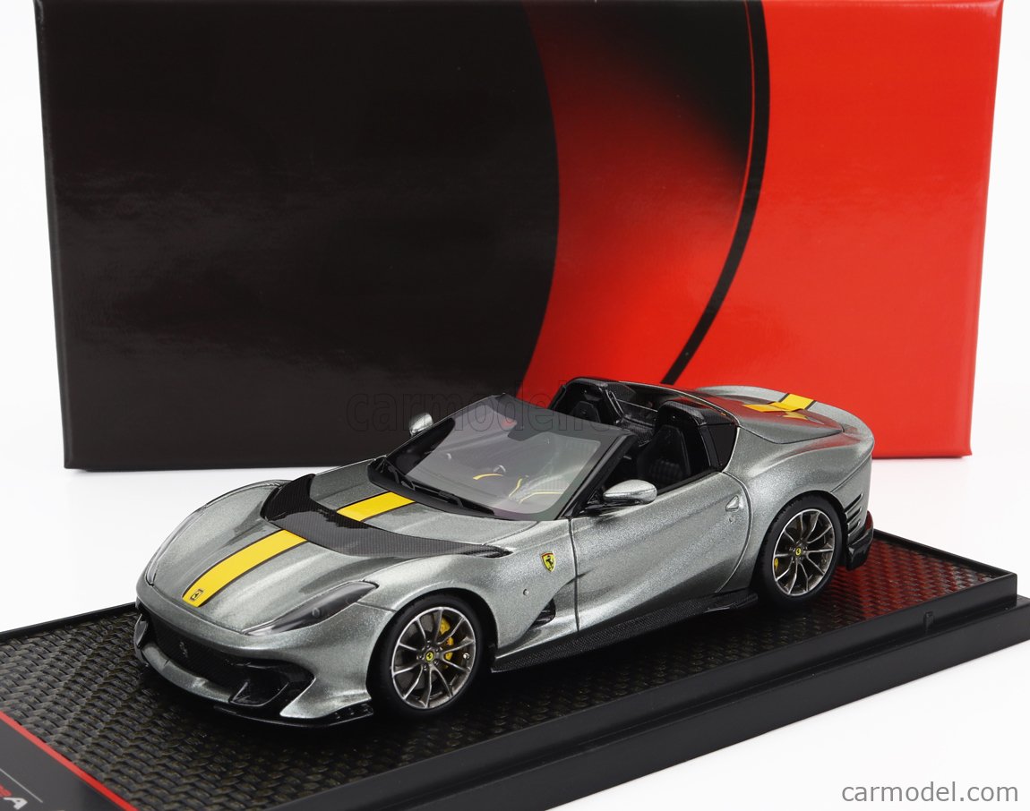 BBR-MODELS BBRC263B Scale 1/43 | FERRARI 812 COMPETIZIONE A SPIDER 2022 GRIGIO  COBURN - GREY MET YELLOW