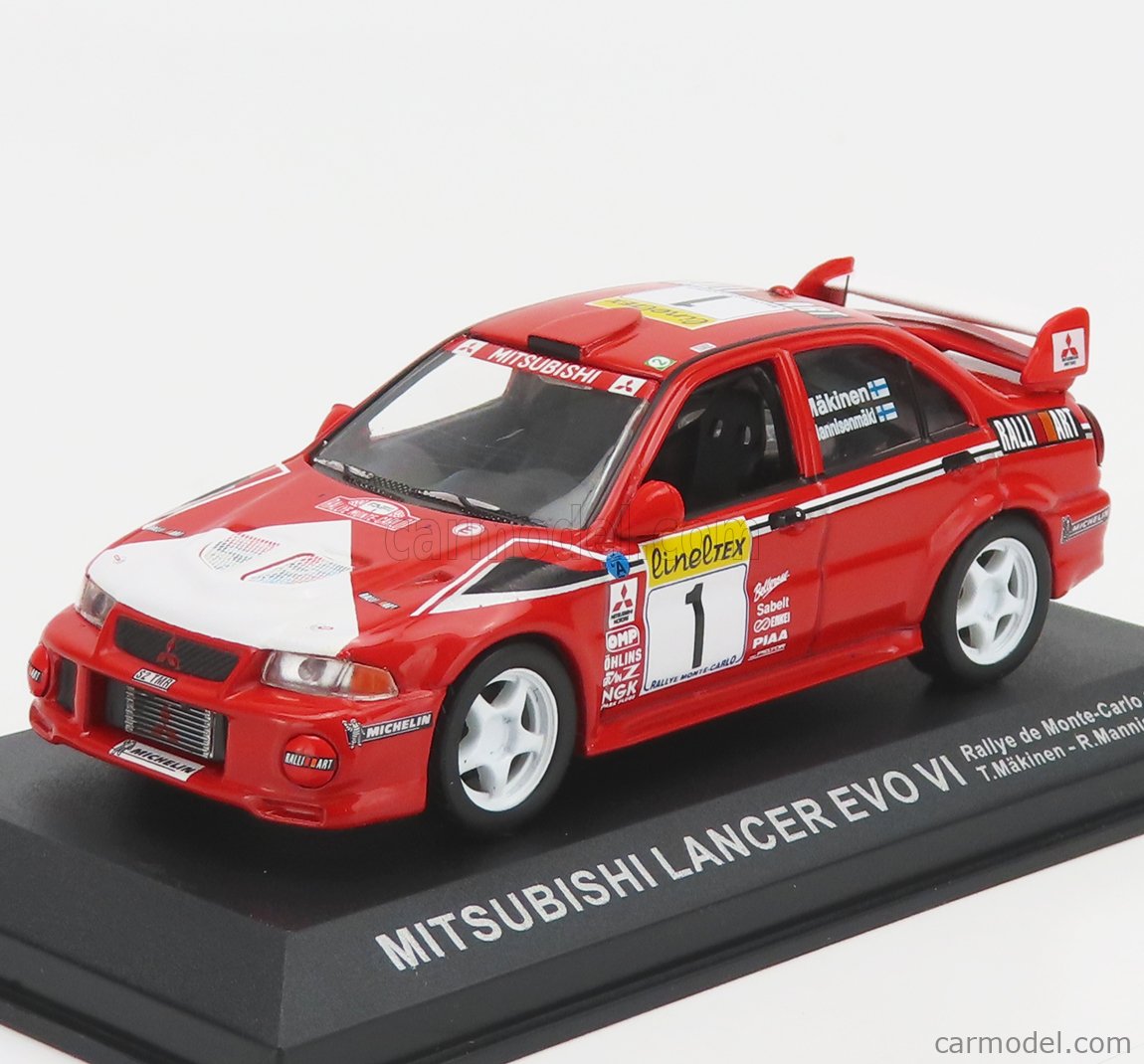 Modèle Réduit Kyosho 1:43 - Mitsubishi Lancer Evolution VI Tommi Mäkinen Edition, Couleur Blanche, Neuf