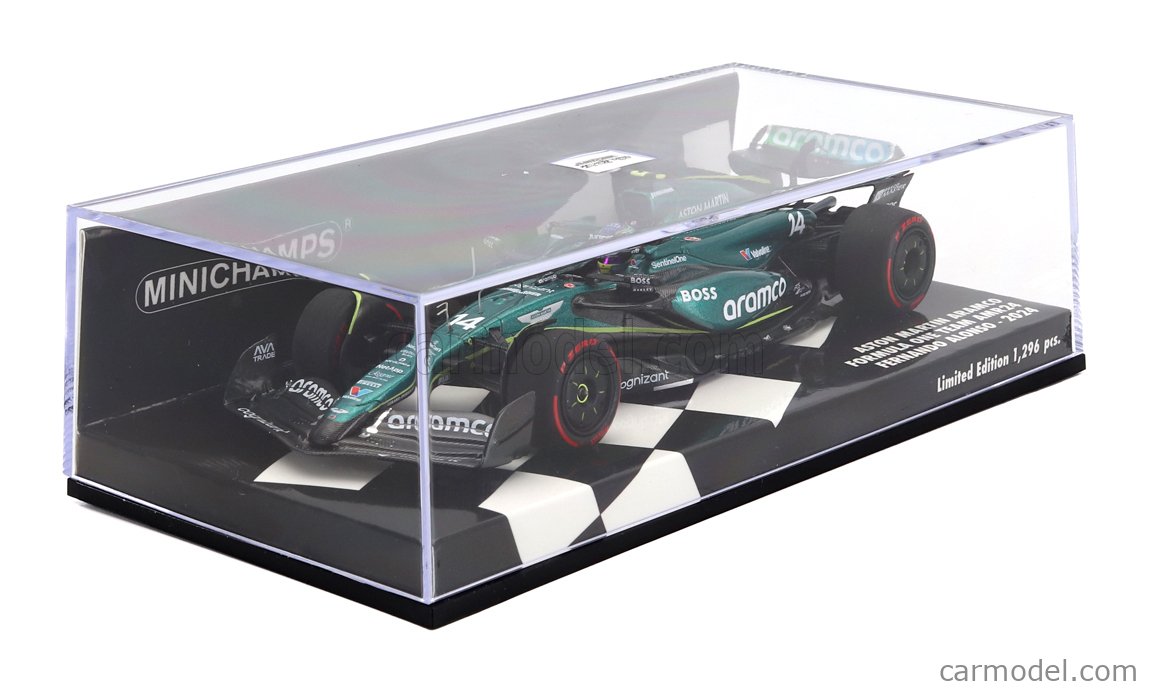 Miniature 1:64 Aston Martin F1 AMR24 #14 Fernando Alonso 2024 - Spark Modèle Y380