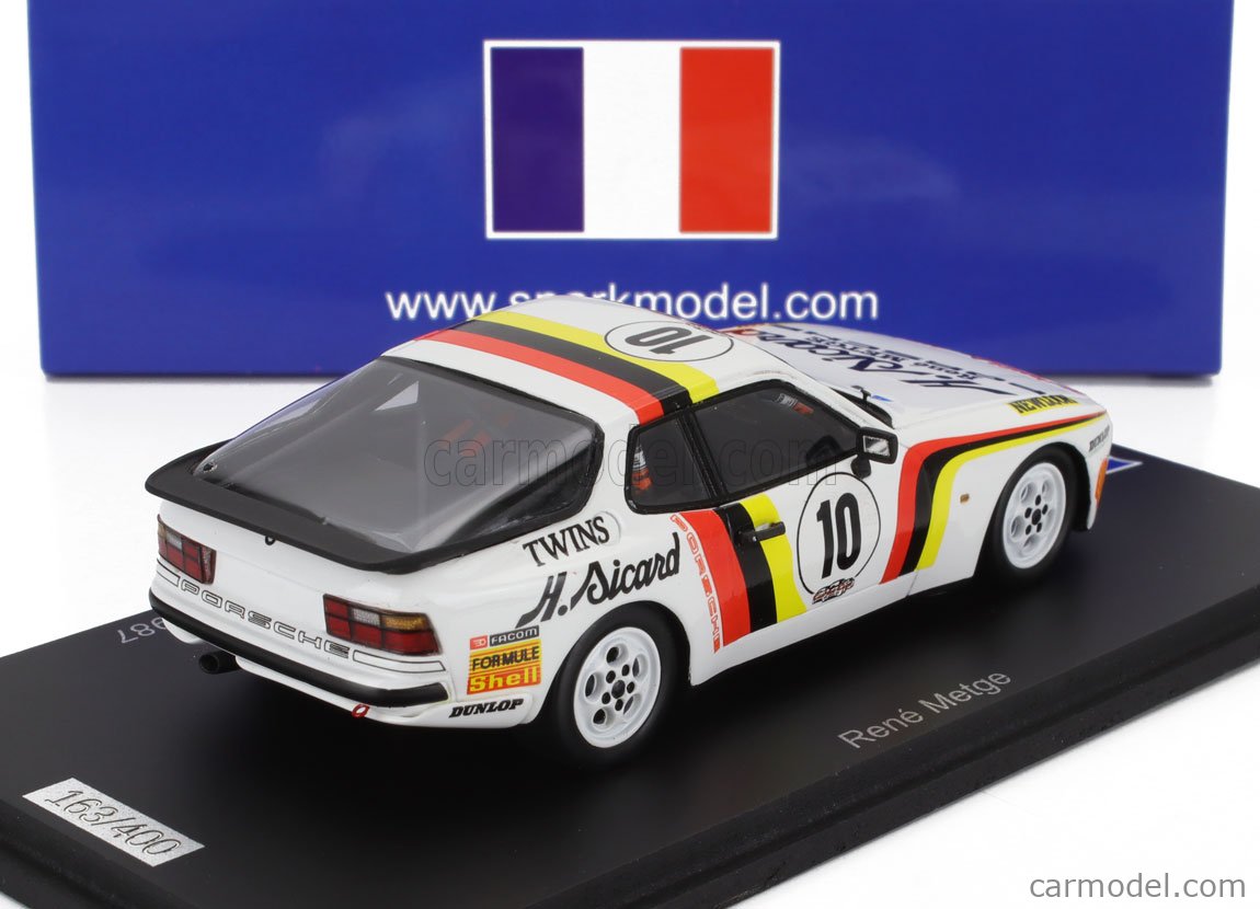 1/43 Spark Porsche 944 Turbo Cup No.10 French Champion 1987 René Metge Car Model