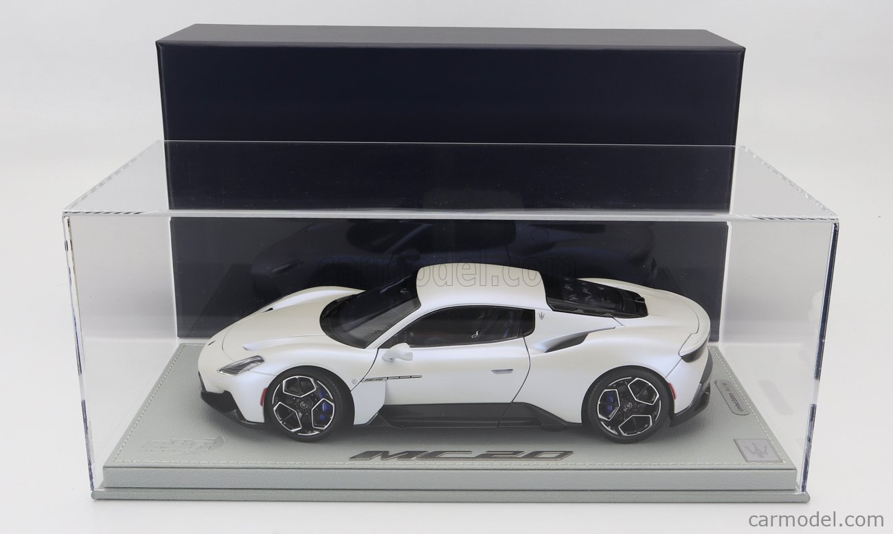 Miniature BBR 1/18 Maserati MC20 2020 – Bianco Audace – Résine – Italie – Comme Neuve