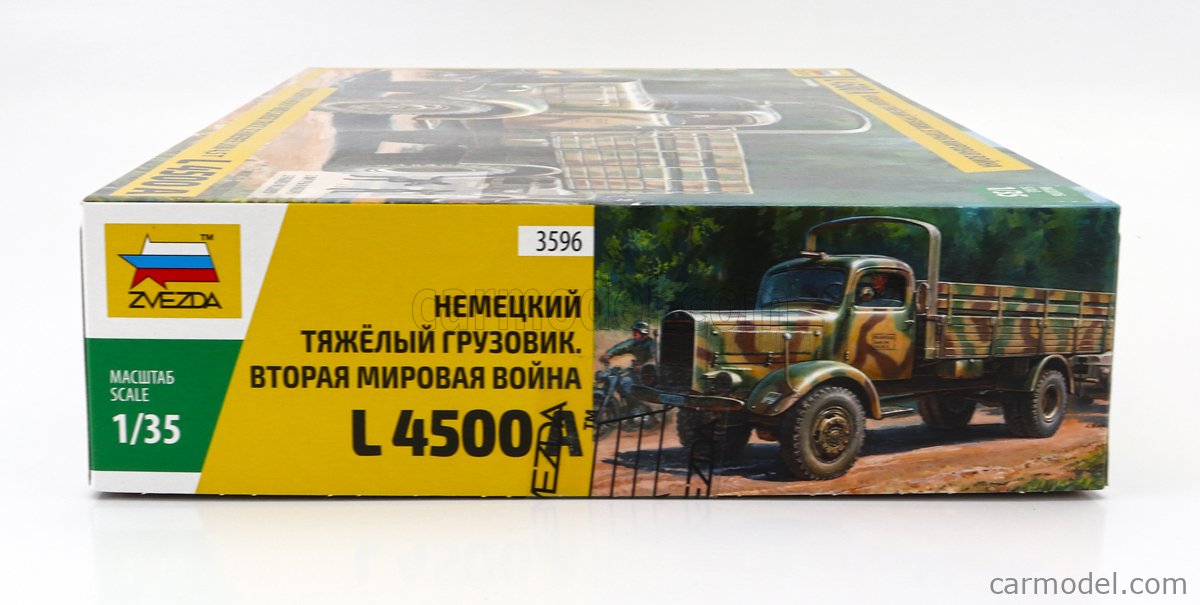 ZVEZDA 3596 Scale 1/35 | MERCEDES BENZ L4500F TRUCK MILITARY 1944