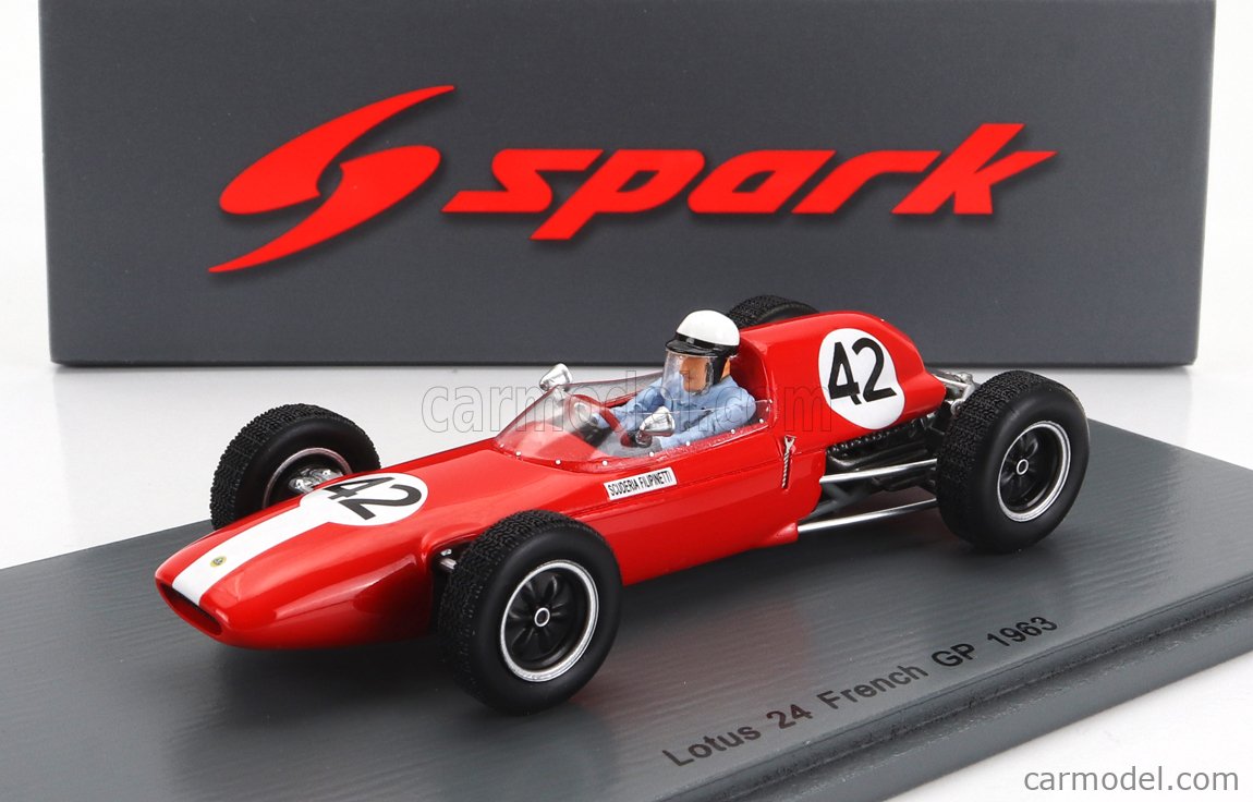 Miniature Voiture Spark 1/43 - Lotus 24 BRM #12 - Monaco GP 1963 - Pilote Jim Hall - Résine Vert