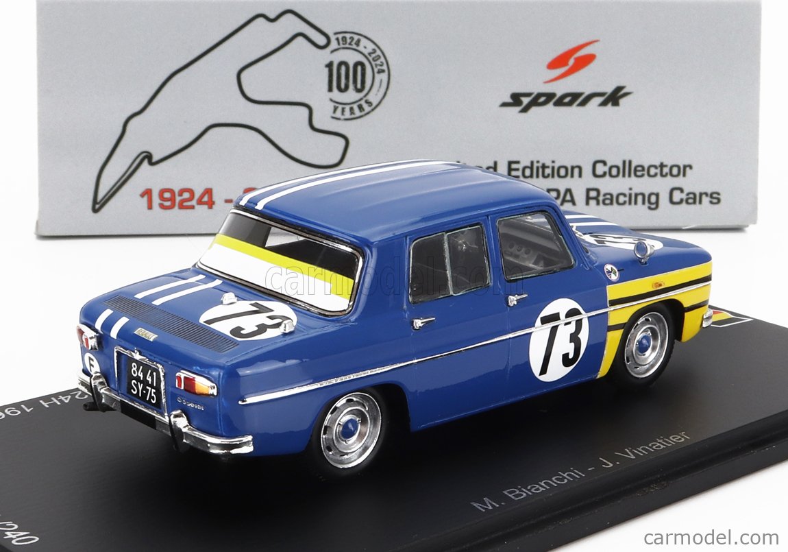 1/43 Spark 1966 Renault 8 Gordini No.73 1st class Coupe du Roi - 24H Spa M. Bianchi - J. Vinatier Car Model