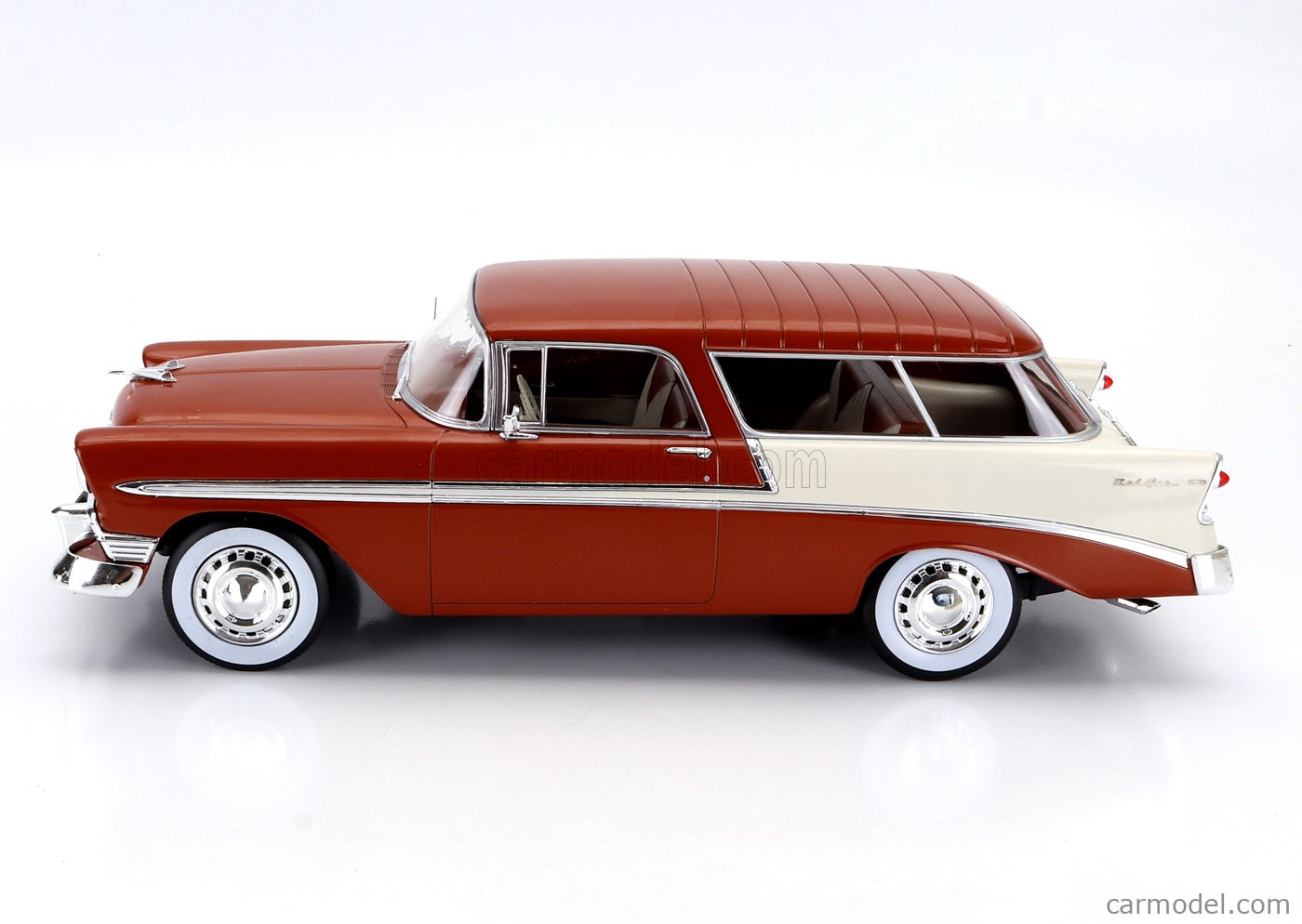 Modèle Réduit KK Scale 1:18 – Chevrolet Bel Air Nomad 1956, Marron Métallisé Et Crème
