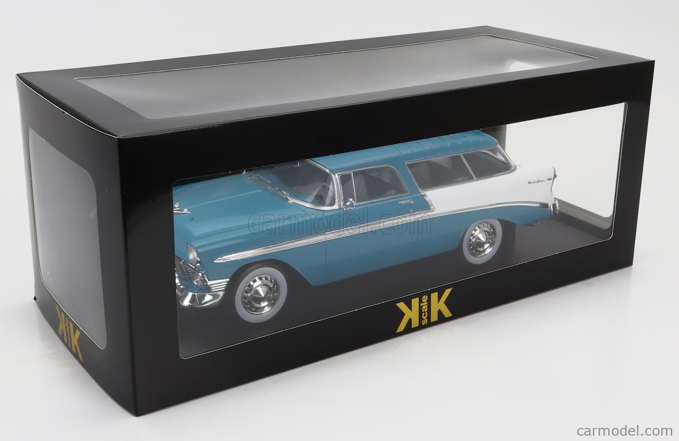 Miniature CHEVROLET BEL AIR NOMAD 1956 TURQUOISE/BLANC 1/18  181292 Chevrolet Bel Air Nomad 1956 Turquoise Blanc 9581015726280