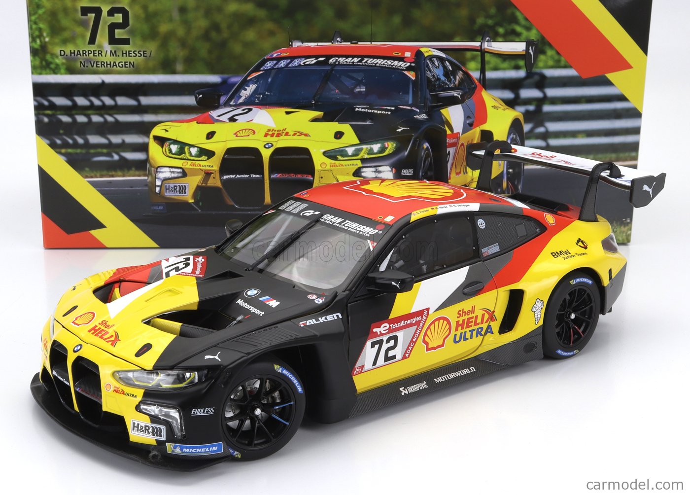Minichamps 1:18 Modellauto – BMW M4 GT3 #72 BMW Junior Team, Nürburgring 24h 2022 | Detailgetreues Sammlerstück | Modellnummer 113222072
