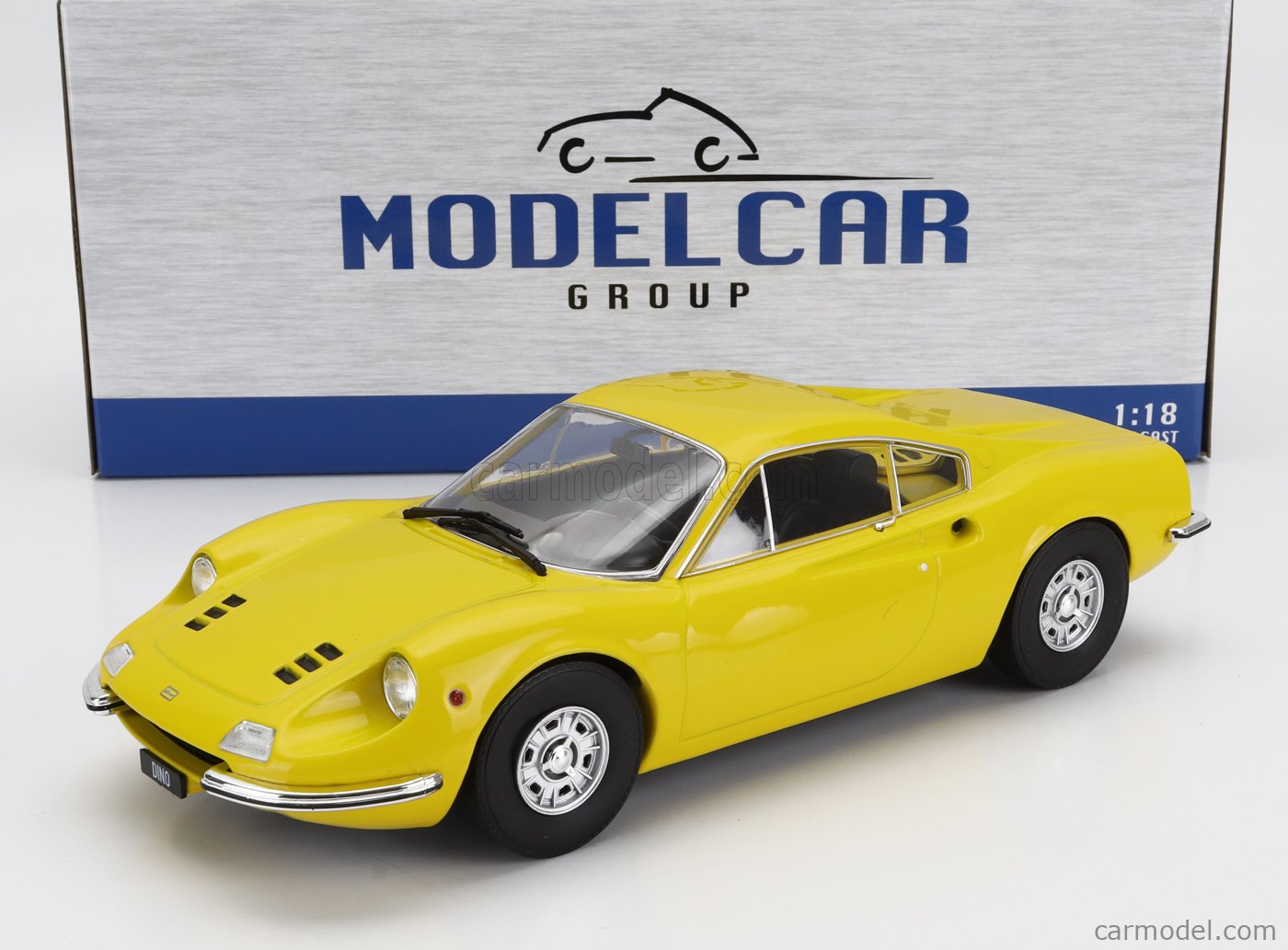 Miniature Ferrari Dino 246 GT – Model Car Group 1/18, échelle 18, Jaune, Collection MCG18168
