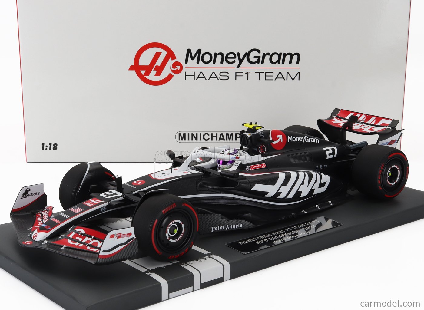 ミニカー　1/18 ハース F1 TEAM VF-22 ケビン・マグヌッセン ブラジルGP 2022 ポールポジション 「MINICHAMPS」 [117222120] Minichamps 1:18 Nico Hülkenberg Haas VF-23 #27 Bahrain GP