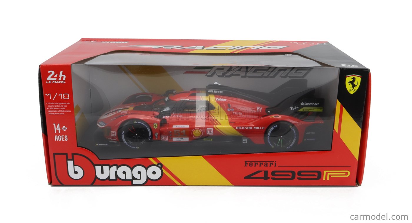 Bburago 18-16304 Ferrari 499P #83 24H Le Mans 1:18 Yellow » BT Diecast