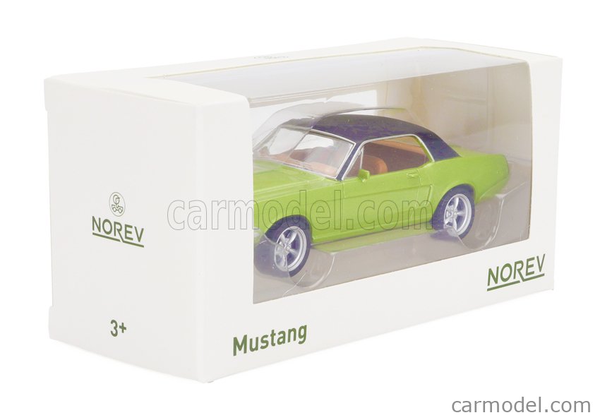 NOREV 270585 Scale 1/43 | FORD USA MUSTANG COUPE 1968 GREEN BLACK NOREV 270585 Scale 1/43 | FORD USA MUSTANG COUPE 1968 GREEN BLACK
