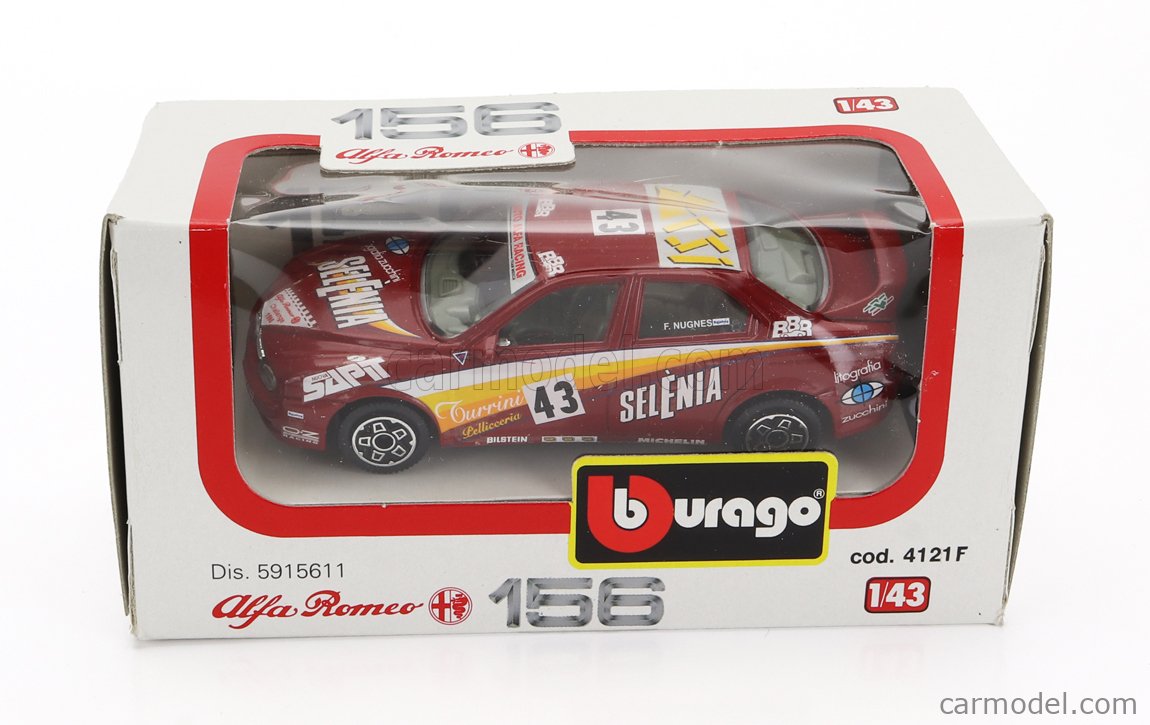 BURAGO 4121F-5915611 Scale 1/43 ALFA ROMEO 156 GTA SELENIA N 43