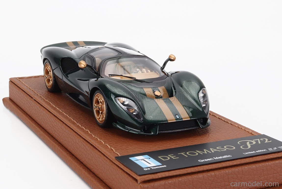 PEAKO 33805 Scale 1/43 | DE TOMASO P72 2020 GREEN MET GOLD