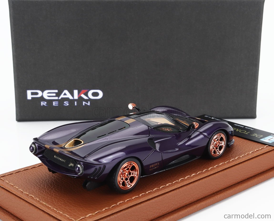 PEAKO 33802 Scale 1/43 | DE TOMASO P72 2020 PURPLE MET GOLD