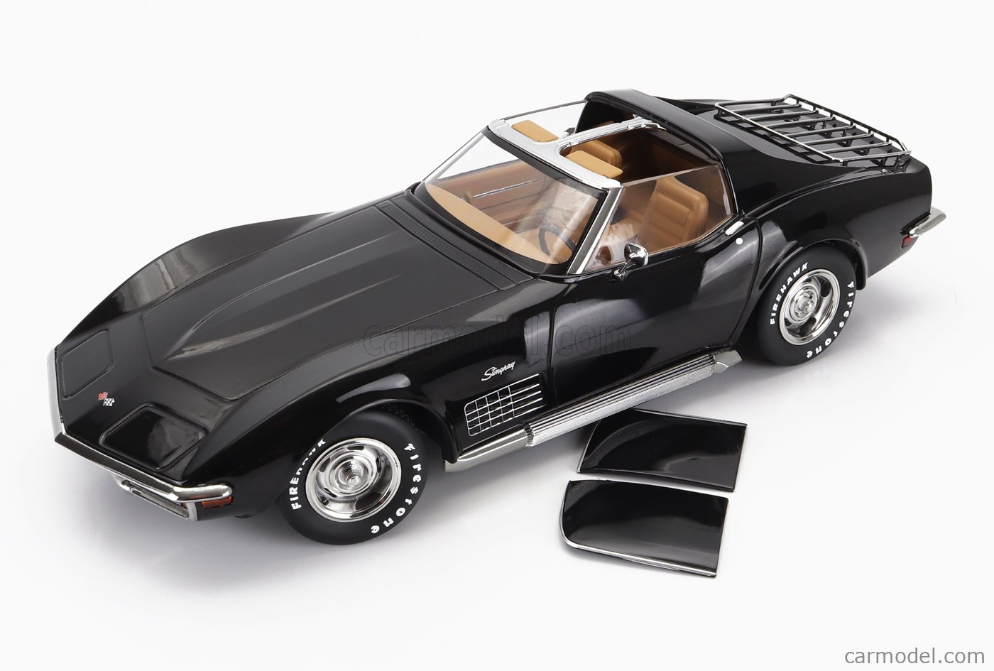 KK Scale 1:18 - Chevrolet Corvette C3 1972 Noire - Toit Amovible - Miniature Neuve