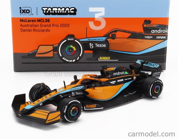 Modellino Tarmac Works 1:64 McLaren MCL36 F1 - Gran Premio Giappone 2022, Daniel Ricciardo