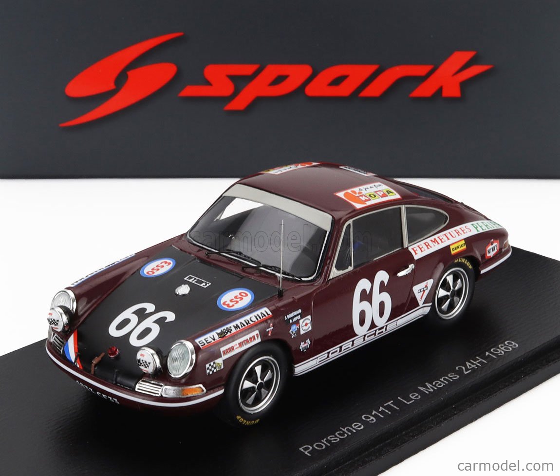 Trofeu Porsche 911t Coupe Team C.laurent  Nočná Verzia  N 44 24h Le Mans 1969 Claude Laurent Jacques Marche 1 43 Biela